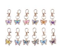 Genérico Butterfly Keychains, 12 Pieces Gradient Rainbow Resin Keyrings, Backpack Keychain Toy for Parties, Weddings, Cars, Bags, Home, School, Offices