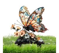 Generico Butterfly Stakes - Flower Pot Decorations | 2D Acrylic Waterproof Retro Stakes With Stone For Spring Home Pathway Party Holiday Courtyard Terrace Landscaping Park