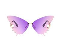 Genérico Butterfly Sunglasses, Frameless Uv Protection Eyewear, 7.01x3.15x5.91 in Lightweight & Comfortable Fit, Anti Glare Stylish for Women, Outdoor Driving, Vacation, Festival, Summer