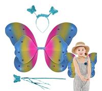 Genérico Butterfly Wings, Pretend Play Wand, Fairy Costume Accessory, Lightweight Design 18.9x14.96 inches, Adjustable Hair Hoop, Vibrant Colors, for Toddler Kids Cosplay, Festival Dress Up