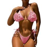 Genérico bvikinis para Mujeres 2026 Bikini Alto Mujer Bra Bikini Filled Beachwear Women's Swimwear Swimsuit Print Set Top Swimwears Tankinis Set Bikinis Mujer 2026 Braga Alta Bikinis Chica (Pink, L)