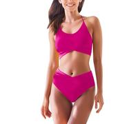 Genérico bvikinis para Mujeres 2026 Bikini Reductor Mujer Conjunto de Bikini de Dividido con Corte y Talle para Mujer Traje BañO 2 Piezas (Hot Pink, M)