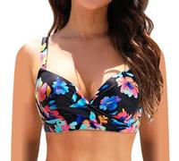 Genérico bvikinis para Mujeres 2026 Bikini Talle Alto Women with Breast Multi Color Bikini Sexy Swimsuit Mujer Bikinis Push-Up con Relleno (Orange, L)