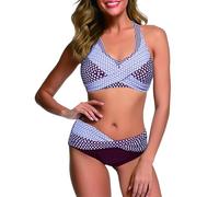 Genérico bvikinis para Mujeres 2026 Trajes De BañO High Set Set Beachwear Filled Print Bikini Swimsuit Print Women's Swimsuit Swimwear Waisted Top Bra Swimwears Bikinis Mujer 2026 Braga (Red, L)