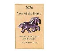 Genérico Caballo de Cristal de la Suerte - Símbolo de Fuerza y Nuevos Comienzos, Figura de Cristal de la Suerte del Año del Caballo 2026, Figura de Caballo de Cristal Transparente con Tarjeta (02#)