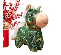 Genérico Caballo De Peluche, Peluche Coleccionable Abrazable de 15 cm con Lentejuelas para Decoración, Año del Caballo 2026 Muñecos, para Año Nuevo Chino Hogar Aula Guardería Viaje Y