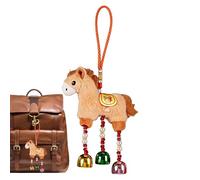 Genérico Caballo de Peluche,Rojo Colgable con Campana Colgante | Caballo de la Suerte Colgante Año Nuevo Chino de Felpa - para Hogar Sala de Estar Puerta Ventana Pared Porche y Bolso