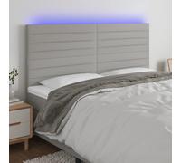 Genérico Cabecero con Luces LED Tela Gris Claro 180x5x118/128 cm,Mobiliario,Camas y Accesorios,Cabeceros y pies de cama-3122578