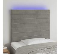 Genérico Cabecero con Luces LED Terciopelo Gris Claro 80x5x118/128 cm,Camas y Accesorios,Cabeceros y pies de cama-3122594