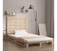 Genérico Cabecero de Cama de Pared Madera Maciza de Pino 126x3x91,5 cm,Mobiliario,Camas y Accesorios,Cabeceros y pies de cama-824678