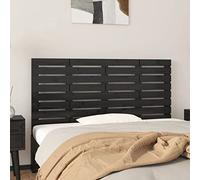 Genérico Cabecero de Cama de Pared Madera Maciza Pino Negro 146x3x63 cm,Mobiliario,Camas y Accesorios,Cabeceros y pies de cama-824737