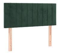 Genérico Cabecero LED de Terciopelo con Altura Ajustable, Cabecero Tapizado Moderno con Tiras LED Multicolor, Respaldo Suave Verde para Decoración de Dormitorio, 100x5x78/88cm, Verde Oscuro