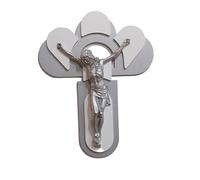 Generico Cabecero moderno Cristo cruz 50 x 60 cm plata blanca