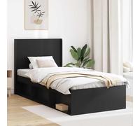Genérico Cabecero Negro Madera de ingeniería,Mobiliario Accesorios,Cabeceros de Cama,105 x 7 x 100 cm-889616