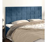 Genérico Cabeceros 4 Unidades de Terciopelo Azul Oscuro 90x5x78/88 cm,Cabeceros y pies de cama-3116396