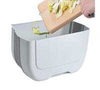 Genérico Cabinet Door Trash, Foldable Waste Bin, Square Indoor Garbage Can, Hanging Container with Lid for Easy Food Disposal, Kitchen, Bathroom, Bedroom, Dorm, Laundry Room, 9.84x5.91x3.35 Inches