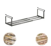 Genérico Cabinet Telescopic Shelf, Multifunctional Expandable Shoe Rack Organizer, Under Cabinet Shelf - for Shoe or Clothing Storage and Organization (Black,1PC)