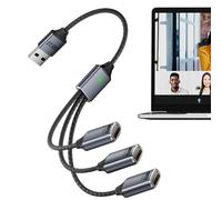 Genérico Cable Cargador Múltiple,Cable Cargador USB Tipo C para Múltiples Dispositivos - Accesorio Automotriz Para Viajes Camping Y Uso Interior De Camión