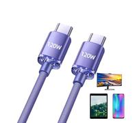 Genérico Cable De Carga Rápida PD Tipo C - Càble Dè Datos D́e Càrga Dë 120 W Ďe Velocidad Ultraalta | Cab̃le Universal Dė Sincronización USB-Ć A UŠB Para Teléfonos Inteligentes, Cables D́e Caŗga Řáp