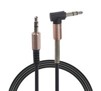 Genérico Cable de extensión auditivo flexible de 3, 5 mm en ángulo a recto Cable de PVC de 50 cm para auriculares Altavoces Sistemas de automóviles Cable de extensión para auriculares