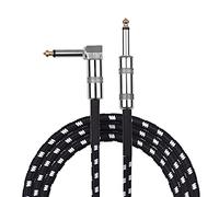 Genérico Cable de guitarra 6 35 mm 1 4 pulgada recto a ángulo derecho instrumento macho audio para eléctrica bajo con transmisión estable y clara señal un sonido óptimo