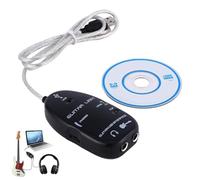 Genérico Cable de guitarra USB | interfaz a grabación Interfaz cable para la computadora portátil PC adaptador bajo guitarria grabar, tocar y practicar