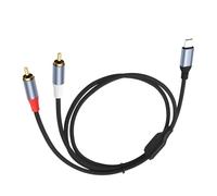 Genérico Cable de sonido USB tipo C a 2RCA de 24 bits / 96 Khz, compatibilidad con teléfonos, tabletas, amplificadores, Cable de conversión de 100/200 / 300cm de largo