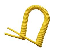 Genérico Cable espiral de 5 núcleos, extensible hasta 3 m, telescópico, de poliuretano amarillo, for alimentación, con conector rápido.