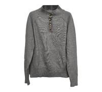 Genérico Cable Knit Button up Stand Collar Pullover for Women, V Neck Long Sleeve Lightweight Casual Soft Knitwear Top