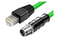 Genérico Cable M12 a RJ45 IP67 impermeable, altamente flexible, apantallado STP for Ethernet industrial(8Pin X-Male - RJ45,20m)