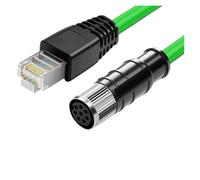 Genérico Cable M12 a RJ45 IP67 impermeable, altamente flexible, apantallado STP for Ethernet industrial(8Pin A-Female - RJ45,20m)
