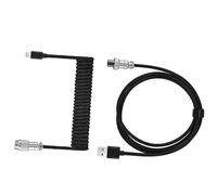 Genérico Cable USB Tipo C en Espiral para Teclado Mecánico, Cable de Datos Personalizado para Juegos, Conector de Enchufe de Aire (3 metros) (Negro)