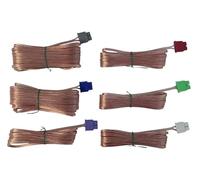 Genérico Cables para altavoces con conectores 2 Pin Speaker Cables Wires Cords Red Gray Pack (6x Pieces) compatible with Panasonic Home Cinema Theater Audio System