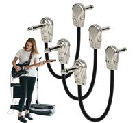 Genérico Cables Patch Pedales - Cables de Pedal 15 cm para Cuadro de Efectos | 3 Cables Estéreo Cubiertos para Escenario y Estudio con Optimización de Espacio en Pedal para Guitarra Bajo