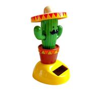 Genérico Cactus Car Shaking Head Ornament - 9x5cm Dancing Cactus Dashboard Figure | Solar-Powered Shaking Head Car Ornament | Funny Bouncing Plant Toy For SUV, Sedan & RV