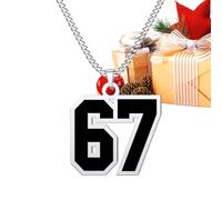 Genérico Cadena con Número - Joyería Deportiva En Acero Inoxidable - Collar con Colgante de Número Sesenta y Siete | Para Niñas Niños Adolescentes Amigos Familia Mujeres Hombres