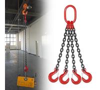 Genérico Cadena de Eslinga de elevación de una Sola Pierna, Gancho Resistente de Acero al manganeso G80 de 2204 LB, 1 m de Largo, Resistente a la oxidación, con Ganchos de Agarre, Capacidad de Carga
