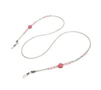 Generico Cadena para gafas con cuentas de amor - Cuerda decorativa para colgar gafas con detalles en forma de corazón, Talla única, Ágate