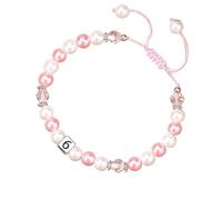 Generico Cadena Pulsera ajustable y con letra de cuerda trenzada a mano con cuentas, adecuado como regalo de cumpleaños para tu hija Regalos Primavera, Talla única, Cristal artificial, No es una