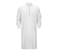 Generico Caftán Camisa de Hombre de Algodón y Lino Elegante de Manga Larga Vestidos Musulmanes Vestidos Árabes Adecuado para el Tiempo Libre y el Trabajo Vestidos Abaya para la Fiesta del Ramadán