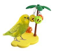 Genérico Cage Bird Perch - Chew Bells Enrichment Exercise Toy, Inside Stand, Hanging Natural ABS Foot Rest | Creative Boredom Buster Device, Small Medium Large Breeds Cockatiels Parakeets Lovebirds