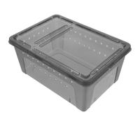 Genérico Caja de Alimentación Transpirable para Reptiles Pequeños, Incubadora Ligera de Plástico Resistente Negra, Terrario Portátil Adecuado para Lagartijas, Ranas y Arañas, Contenedor