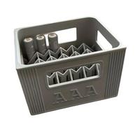 Genérico Caja de Almacenamiento de batería apilable para 20 baterías de 2A o 30 de 3A con Capacidad y construcción Robusta Caja de Almacenamiento de batería apilable