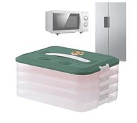 Genérico Caja de almacenamiento de bola de masa- de alimenticio, apilador de 4 capas | Contenedor de congelador de alta capacidad con temporizador de tapa, organización del refrigerador de cocina