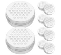 Genérico Caja de Aromaterapia de Aluminio Plata, 10 Piezas Tapa de Rosca Hueca, Superficie Lisa y Diseño Sencillo para Escritorio y Oficina