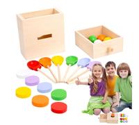 Genérico Caja de Coincidencia de, Caja de clasificación de Color | Toy de Moneda de Desarrollo de Calzoncillo de Madera Juguete - 7 Color de esferas Juego clasificado para la Habilidad práctica
