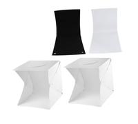 Genérico Caja de Luz para Fotografía Portátil 30 Cm con Led, Kit Iluminación con 2 Barras de Luz, Fondos en Color Claro y Negro, Adecuado para Joyas, Accesorios y Objetos Pequeños, Estudio