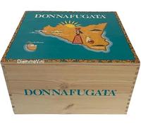 Generico Caja de madera vacía para 6 botellas, pino macizo, 35 x 28 x 19 cm, tapa con clavo con mapa Sicilia