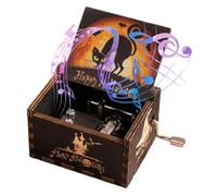 Genérico Caja de música de Halloween | Regalo de Caja Musical grabada con manivela Vintage | Caja de música clásica Transparente con Grabado de Halloween, Navidad, cumpleaños, Halloween