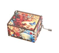 Genérico Caja De Música De Madera - Caja De Música De Madera con Manejo A Mano | Cajas Musicales Grabadas Vintage con Melodía De Halloween Exhibición Coleccionable De Halloween, Cumplea